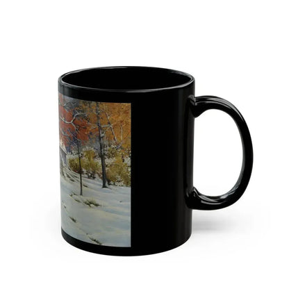 Konstantin Yakovlevich Kryzhitsky (1858-1911) Early Snow - Black Coffee Mug - Go Mug Yourself