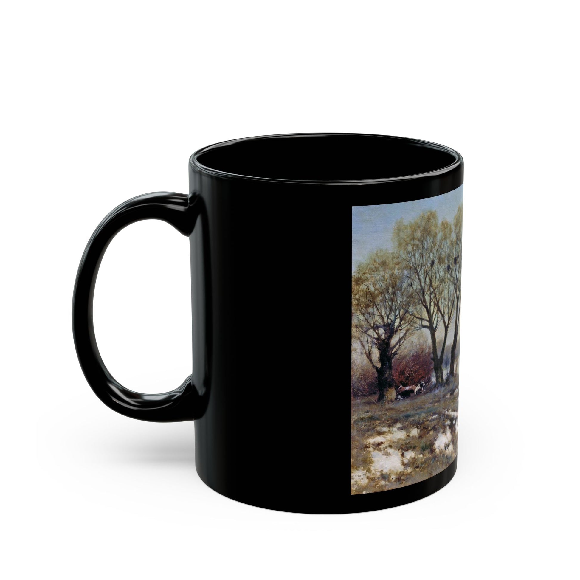 Konstantin Yakovlevich Kryzhitsky (1858-1911) Early Spring - Black Coffee Mug-Go Mug Yourself