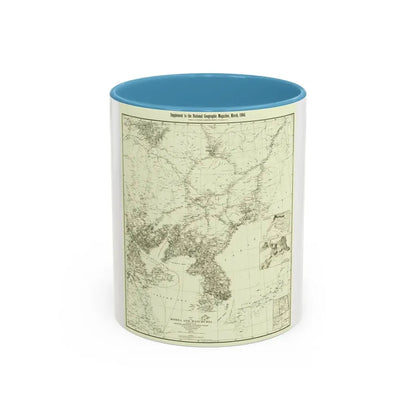 Korea and Manchuria (1904) (Map) Accent Coffee Mug 11oz Light Blue - Go Mug Yourself