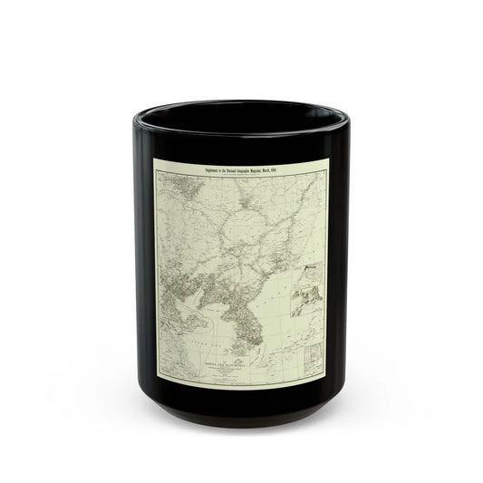 Korea and Manchuria (1904) (Map) Black Coffee Mug-15oz-Go Mug Yourself