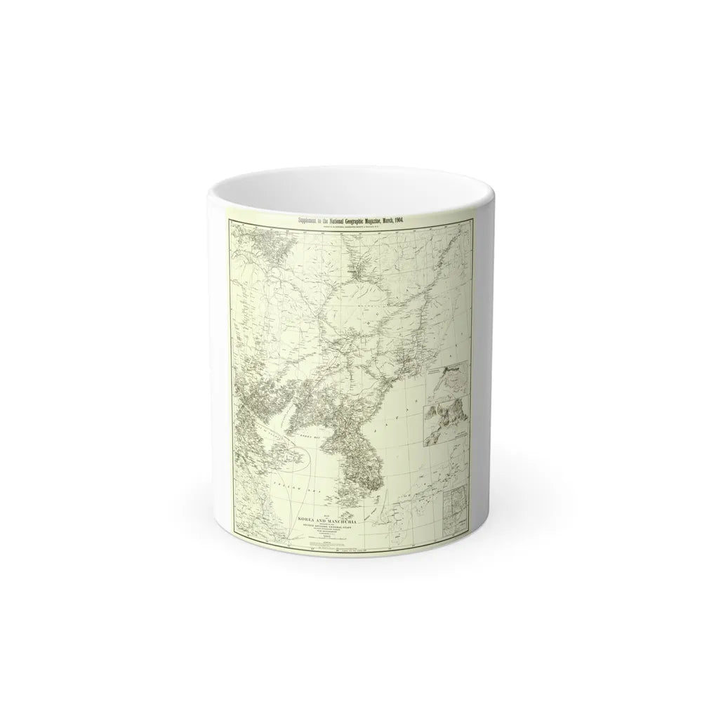 Korea and Manchuria (1904) (Map) Color Changing Mug 11oz-11oz-Go Mug Yourself