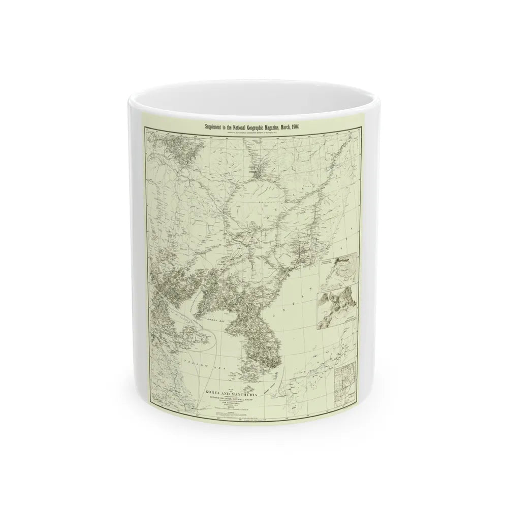 Korea and Manchuria (1904) (Map) White Coffee Mug-11oz-Go Mug Yourself