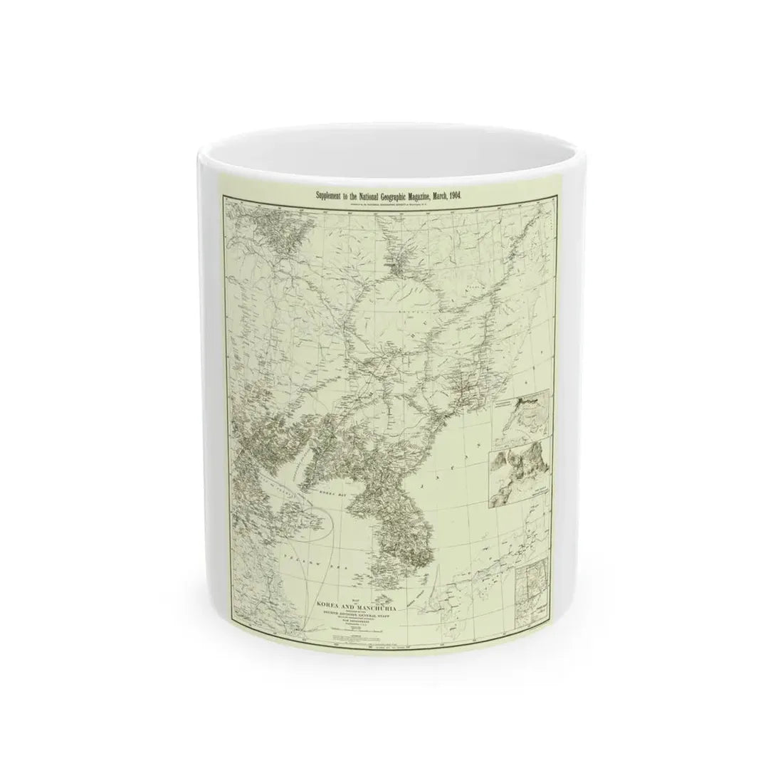 Korea and Manchuria (1904) (Map) White Coffee Mug 11oz - Go Mug Yourself
