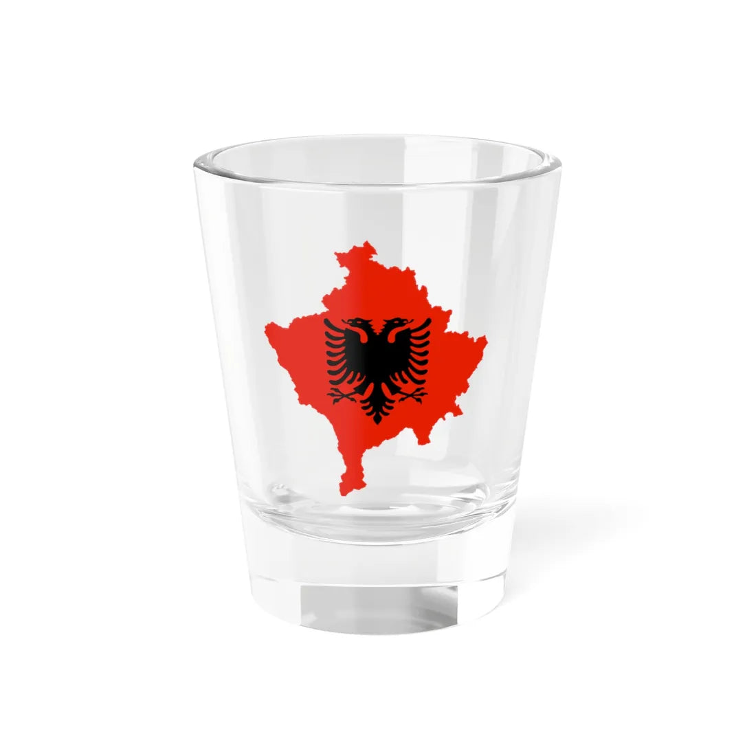 Kosovo with flag of Albania (Albania) Shot Glass 1.5oz 1.5oz - Go Mug Yourself