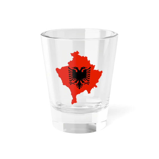 Kosovo with flag of Albania (Albania) Shot Glass 1.5oz 1.5oz - Go Mug Yourself