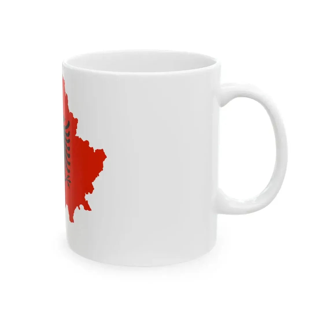 Kosovo with flag of Albania (Albania) White Coffee Mug - Go Mug Yourself
