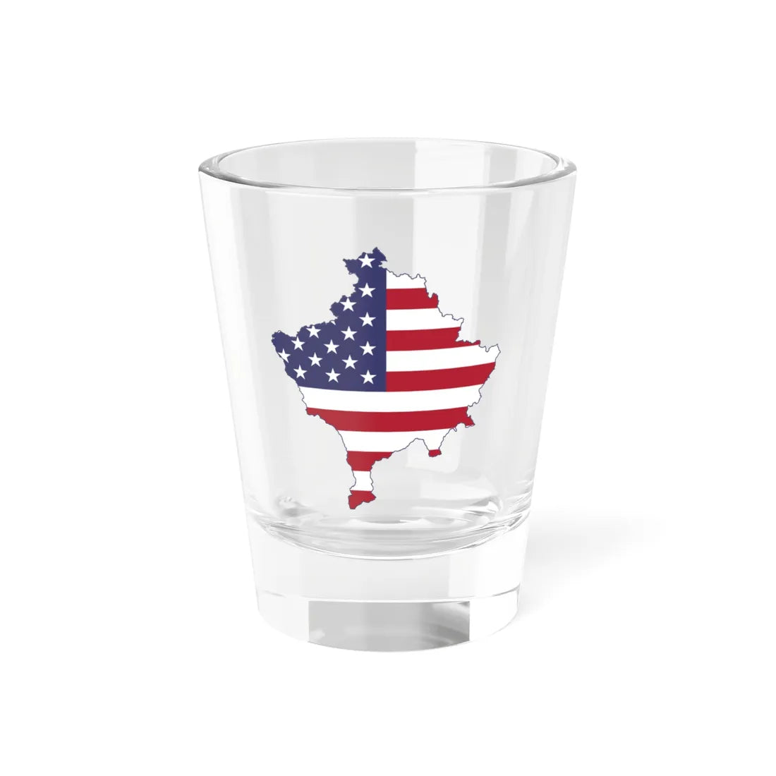 Kosovo with flag of United States (Serbia) Shot Glass 1.5oz 1.5oz - Go Mug Yourself