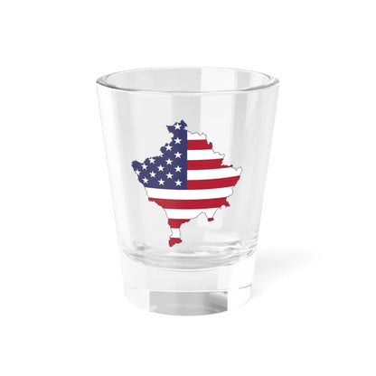 Kosovo with flag of United States (Serbia) Shot Glass 1.5oz 1.5oz - Go Mug Yourself