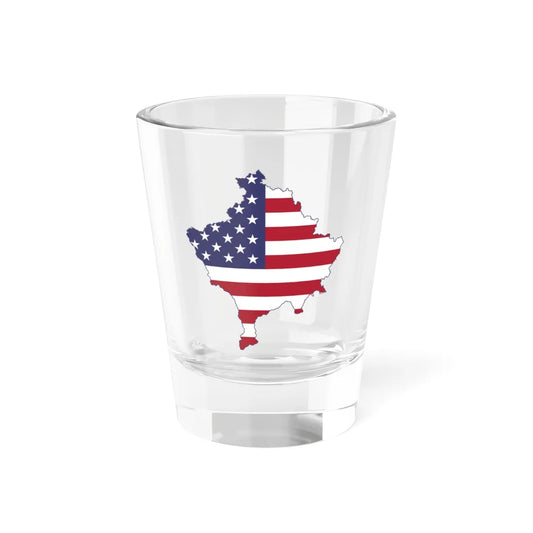 Kosovo with flag of United States (Serbia) Shot Glass 1.5oz 1.5oz - Go Mug Yourself