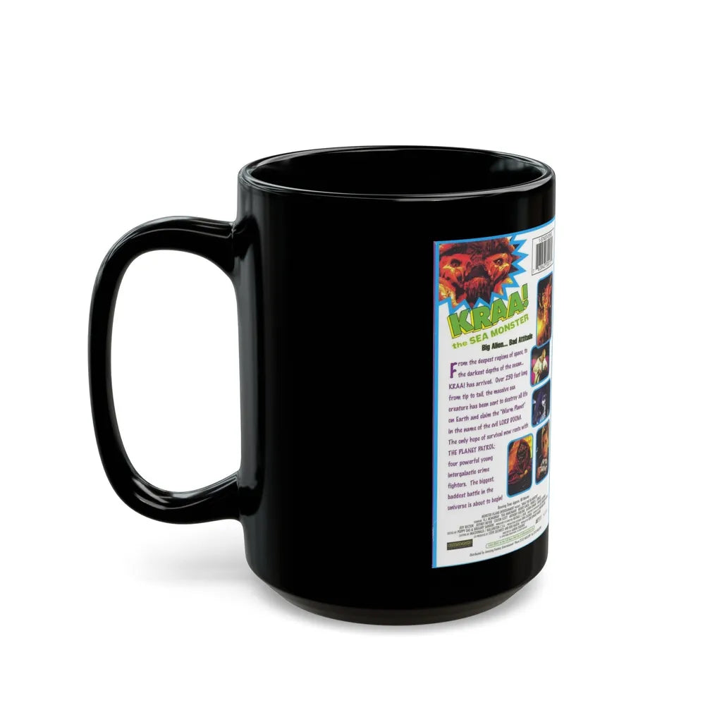 KRAA THE SEA MONSTER FAMILY (VHS COVER) - Black Coffee Mug-Go Mug Yourself