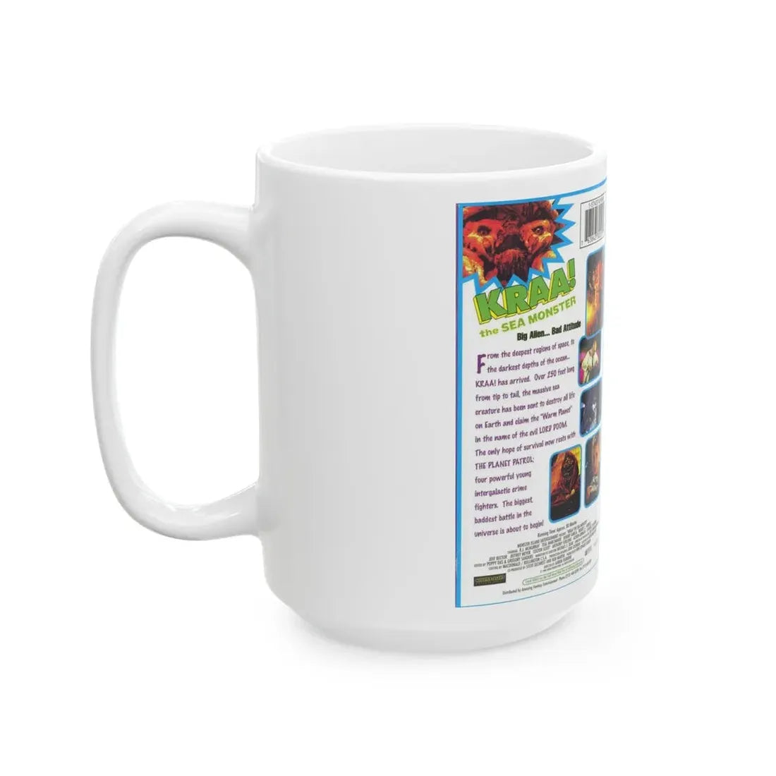KRAA THE SEA MONSTER FAMILY (VHS COVER) - White Coffee Mug - Go Mug Yourself