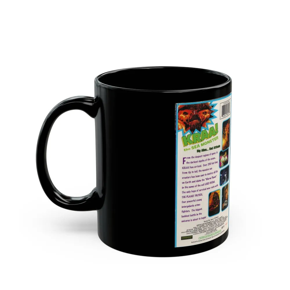 KRAA THE SEA MONSTER (VHS COVER) - Black Coffee Mug-Go Mug Yourself