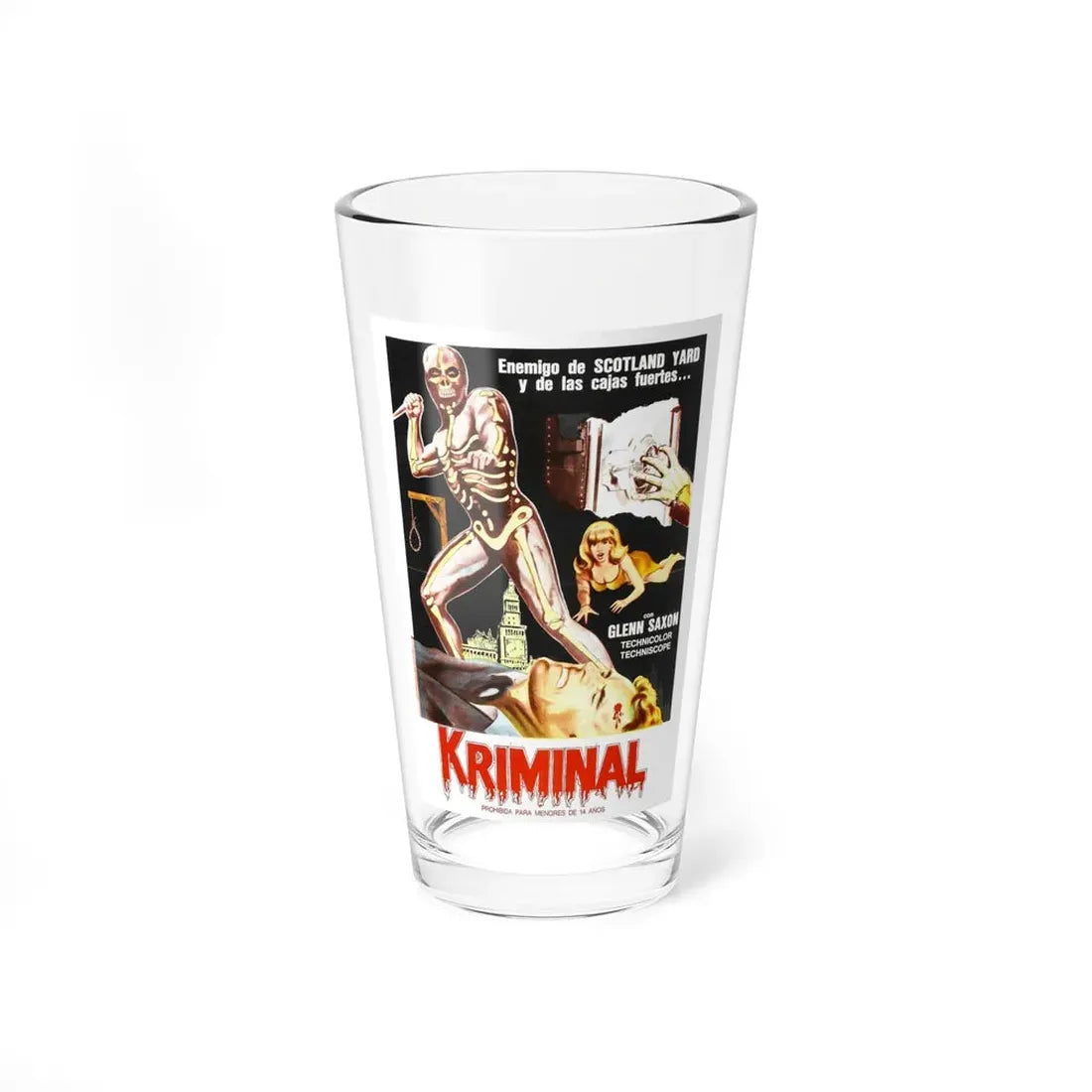 KRIMINAL 1966 Movie Poster - Pint Glass 16oz 16oz - Go Mug Yourself