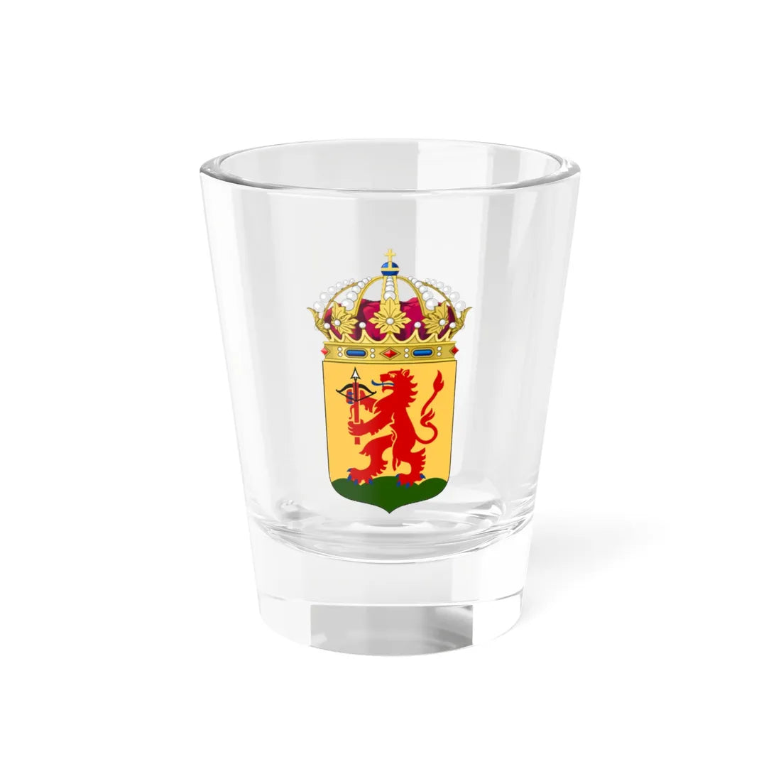 Kronobergs läns vapen crowned (Sweden) (Coat of Arms) Shot Glass 1.5oz 1.5oz - Go Mug Yourself