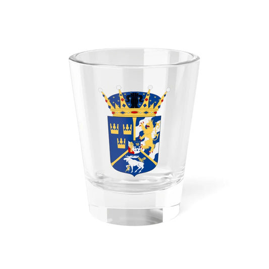 Kronprins Carl XVI Gustaf vapen (Sweden) (Coat of Arms) Shot Glass 1.5oz 1.5oz - Go Mug Yourself