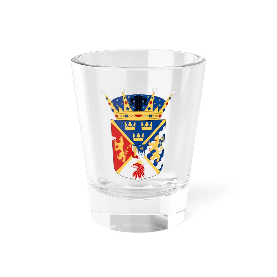 Kronprins Karl XV vapen (Sweden) (Coat of Arms) Shot Glass 1.5oz 1.5oz - Go Mug Yourself