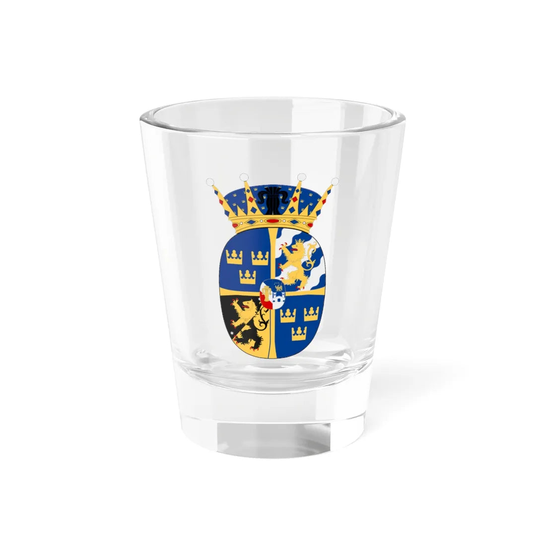 Kronprinsessan Victoria vapen (Sweden) (Coat of Arms) Shot Glass 1.5oz 1.5oz - Go Mug Yourself