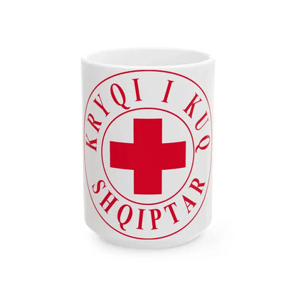 Kryqi i Kuq Shqiptar (Albania) White Coffee Mug 15oz - Go Mug Yourself