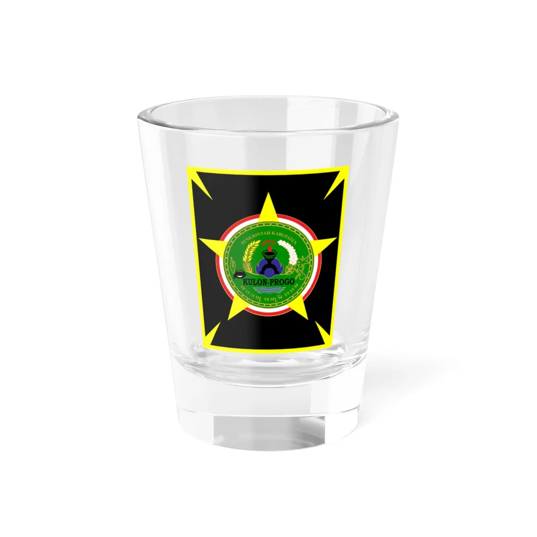 Kulonprogo Seal (Indonesia) (Coat of Arms) Shot Glass 1.5oz 1.5oz - Go Mug Yourself