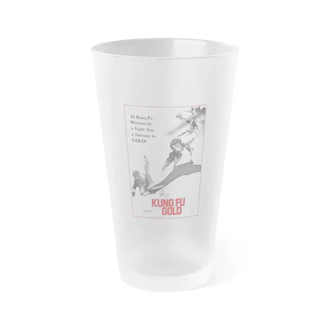KUNG FU GOLD 1974 Movie Poster - Frosted Pint Glass 16oz 16oz Frosted - Go Mug Yourself