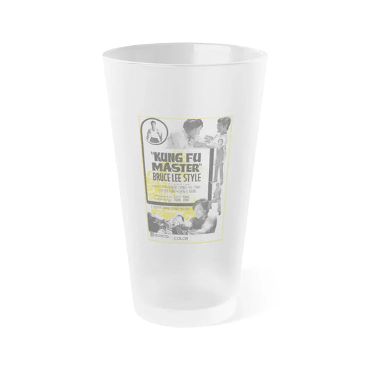 KUNG FU MASTER BRUCE LEE STYLE 1972 Movie Poster - Frosted Pint Glass 16oz 16oz Frosted - Go Mug Yourself