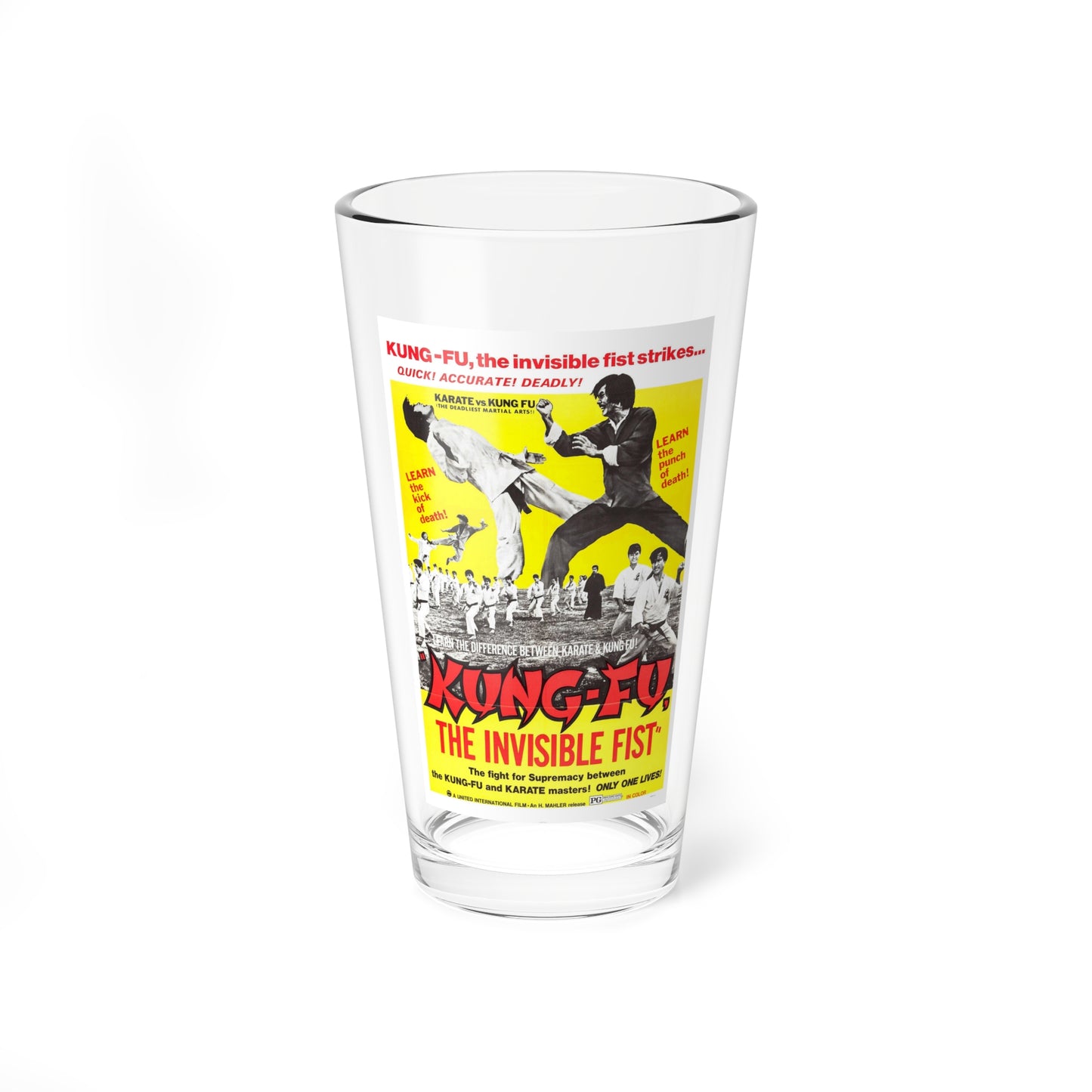 KUNG FU THE INVISIBLE FIST 1972 Movie Poster - Pint Glass 16oz-16oz-Go Mug Yourself