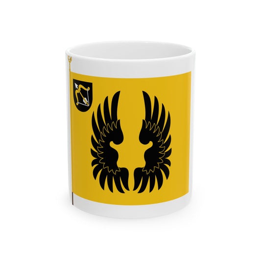 Kuopion huoltopataljoonan lippu (Finland) White Coffee Mug-11oz-Go Mug Yourself