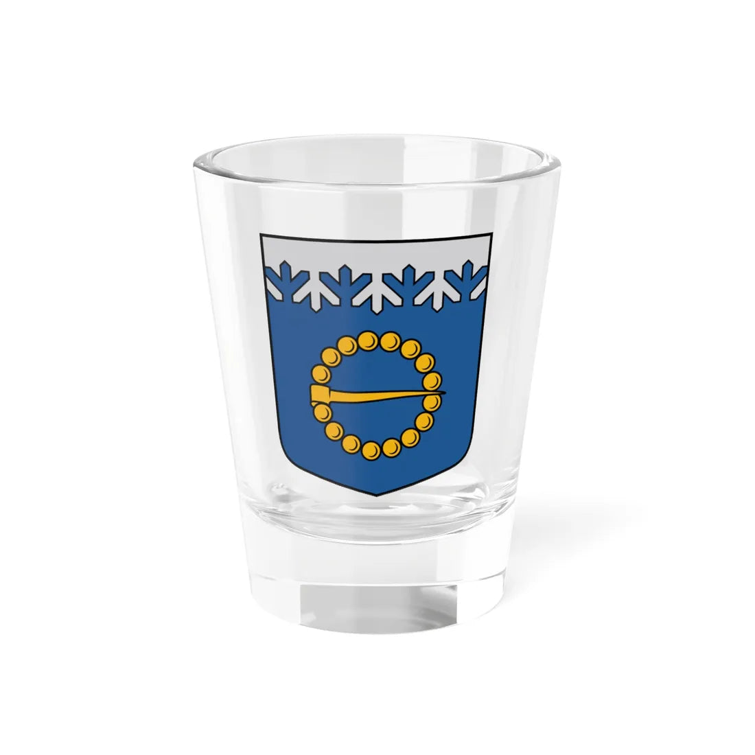 Kurmenes pagasta ģerbonis (Latvia) (Coat of Arms) Shot Glass 1.5oz 1.5oz - Go Mug Yourself