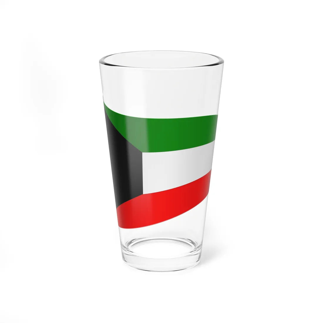 Kuwait Flag - iconic waving (Kuwait) Pint Glass 16oz 16oz - Go Mug Yourself