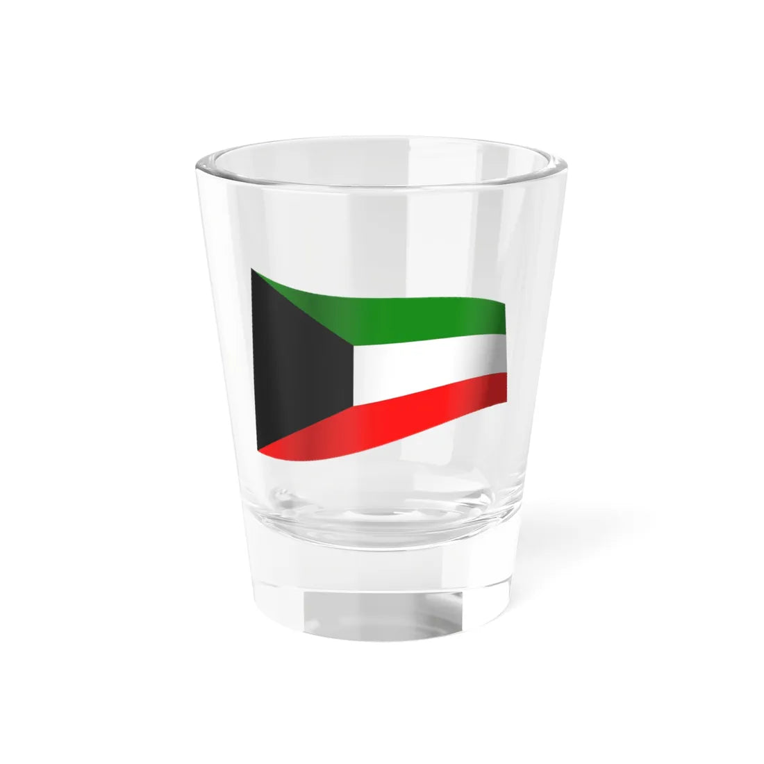 Kuwait Flag - iconic waving (Kuwait) Shot Glass 1.5oz 1.5oz - Go Mug Yourself