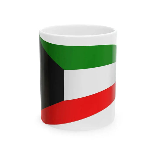 Kuwait Flag - iconic waving (Kuwait) White Coffee Mug 11oz - Go Mug Yourself