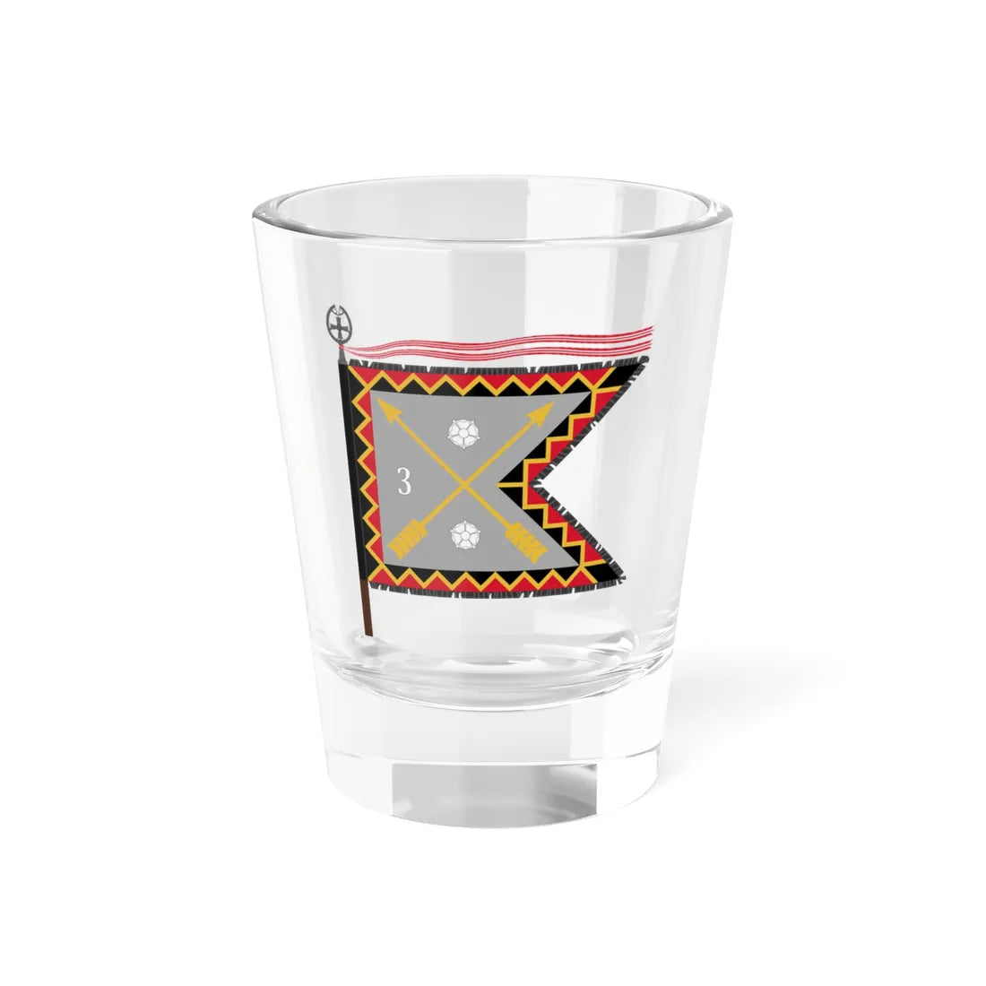 Kymen jääkäripataljoonan lippu (Finland) Shot Glass 1.5oz 1.5oz - Go Mug Yourself