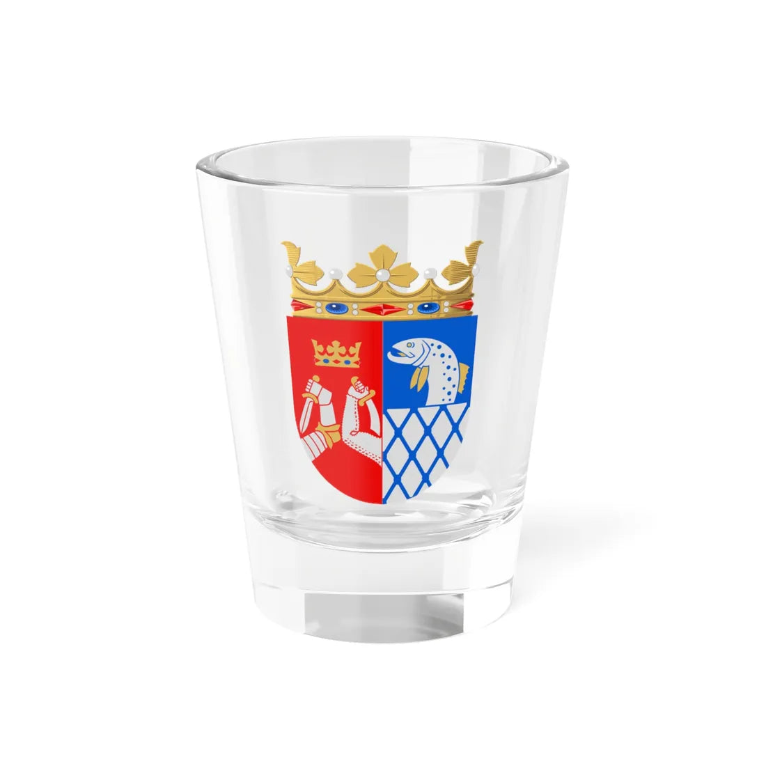 Kymen lääni.vaakuna (Finland) (Coat of Arms) Shot Glass 1.5oz 1.5oz - Go Mug Yourself