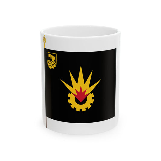 Kymen pioneeripataljoonan lippu (Finland) White Coffee Mug-11oz-Go Mug Yourself