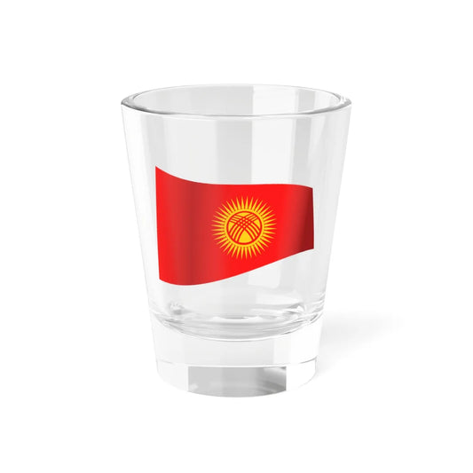 Kyrgyzstan Flag - iconic waving (Kyrgyzstan) Shot Glass 1.5oz 1.5oz - Go Mug Yourself