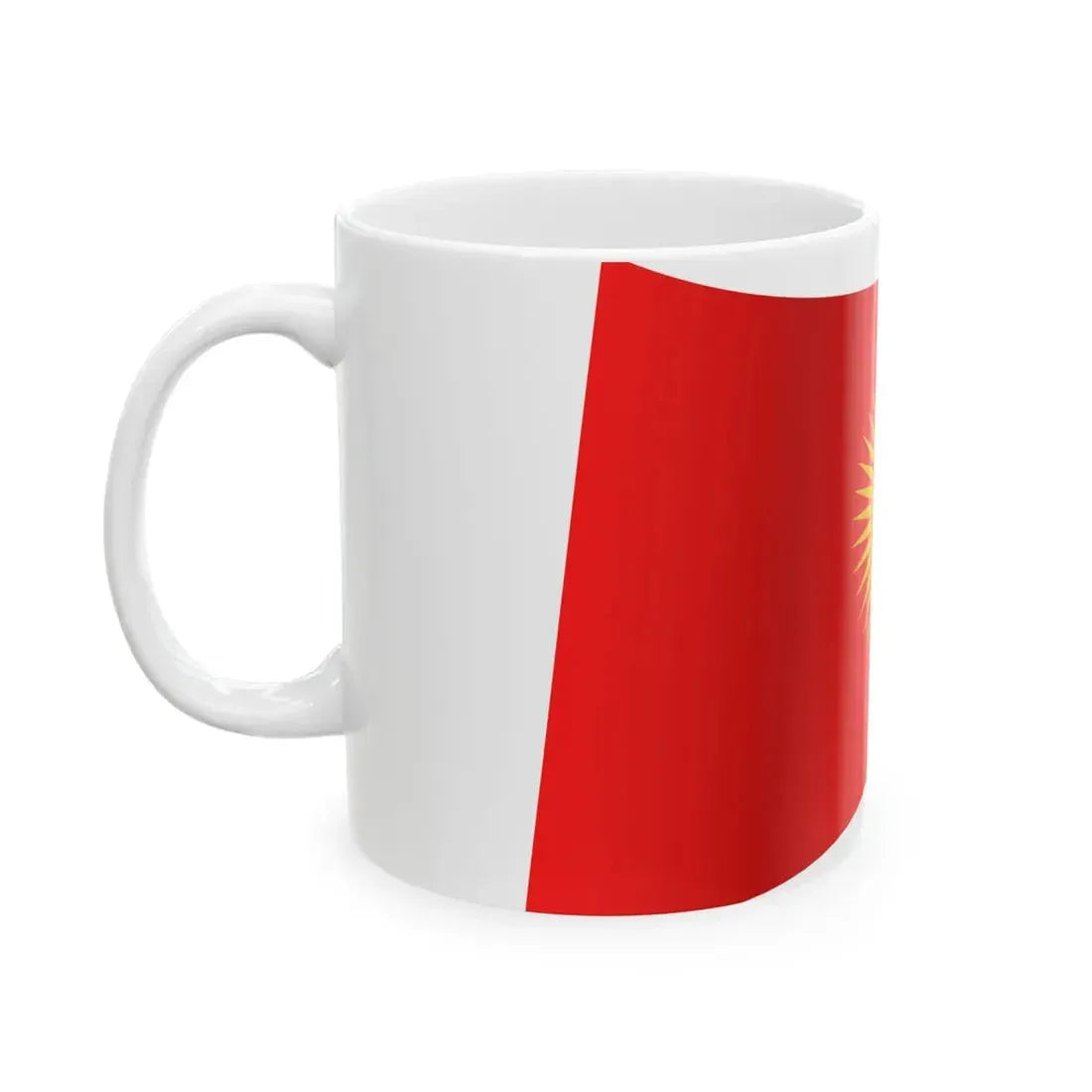 Kyrgyzstan Flag - iconic waving (Kyrgyzstan) White Coffee Mug - Go Mug Yourself