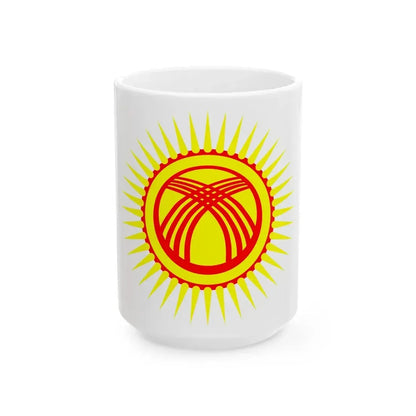 Kyrgyzstan flag tunduk (Kyrgyzstan) White Coffee Mug 15oz - Go Mug Yourself