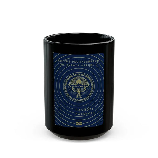 Kyrgyzstan Passport - Black Coffee Mug 15oz - Go Mug Yourself