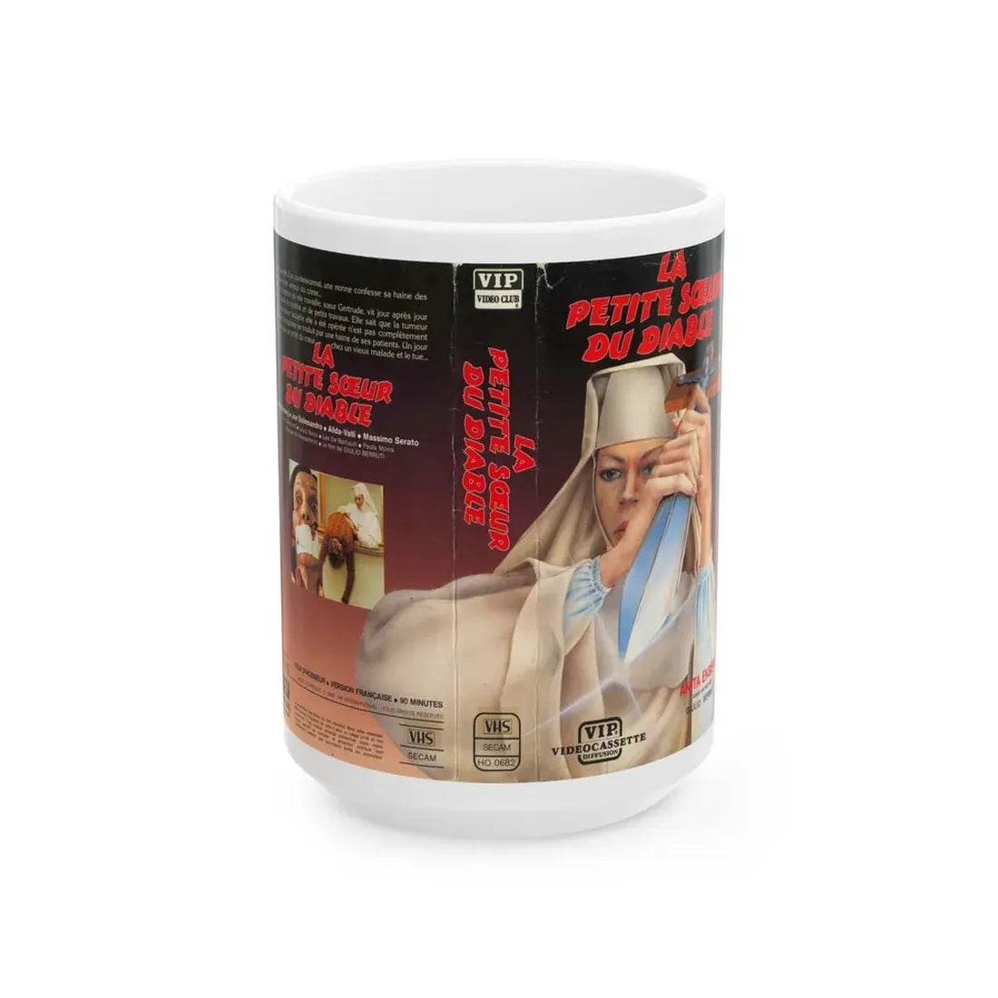 LA PETITE SCEUR DU DIABLE (VHS COVER) - White Coffee Mug 15oz - Go Mug Yourself