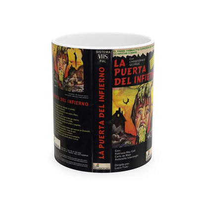 LA PUERTA DEL INFIERNO (VHS COVER) - White Coffee Mug-11oz-Go Mug Yourself