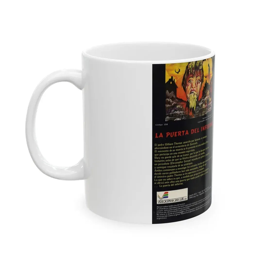 LA PUERTA DEL INFIERNO (VHS COVER) - White Coffee Mug - Go Mug Yourself