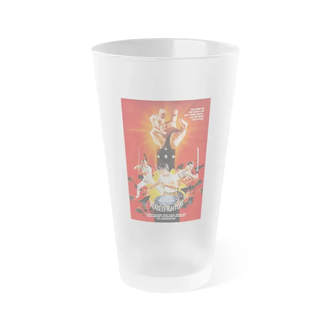 LA STREETFIGHTERS 1985 Movie Poster - Frosted Pint Glass 16oz 16oz Frosted - Go Mug Yourself