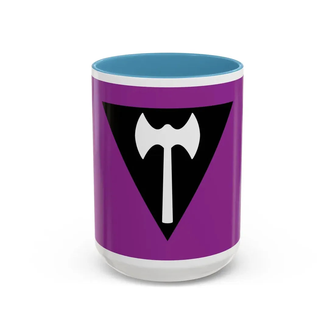 Labrys Lesbian Pride Flag - Accent Coffee Mug 15oz Light Blue - Go Mug Yourself