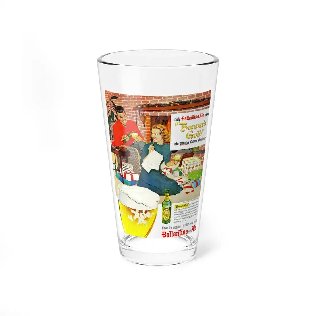 Ladling Out the Beer, advertisement, LIFE, Dec 1957 - Pint Glass 16oz 16oz - Go Mug Yourself