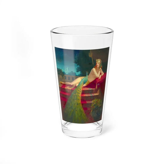 Lady and Peacock - Pint Glass 16oz 16oz - Go Mug Yourself