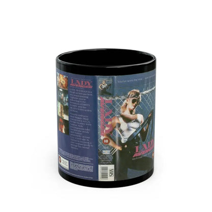 LADY AVENGER (VHS COVER) - Black Coffee Mug 11oz - Go Mug Yourself
