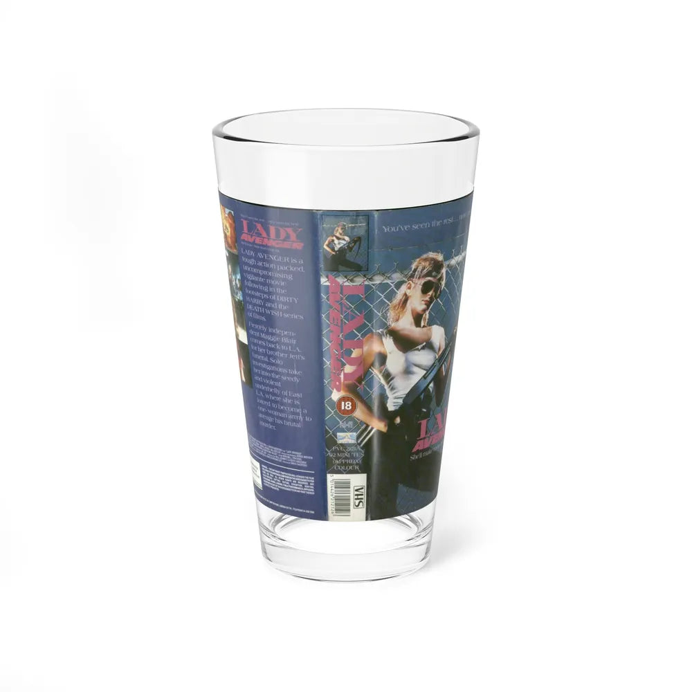 LADY AVENGER (VHS COVER) Pint Glass 16oz-16oz-Go Mug Yourself