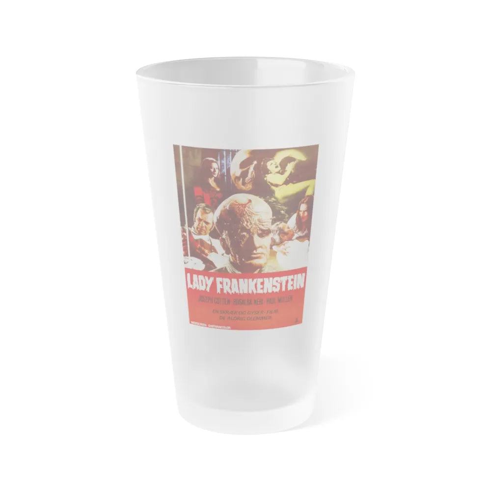 LADY FRANKENSTEIN (DANISH) 1971 Movie Poster - Frosted Pint Glass 16oz-16oz-Frosted-Go Mug Yourself