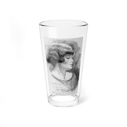 Lady in Profile, 1921 - Pint Glass 16oz-16oz-Go Mug Yourself