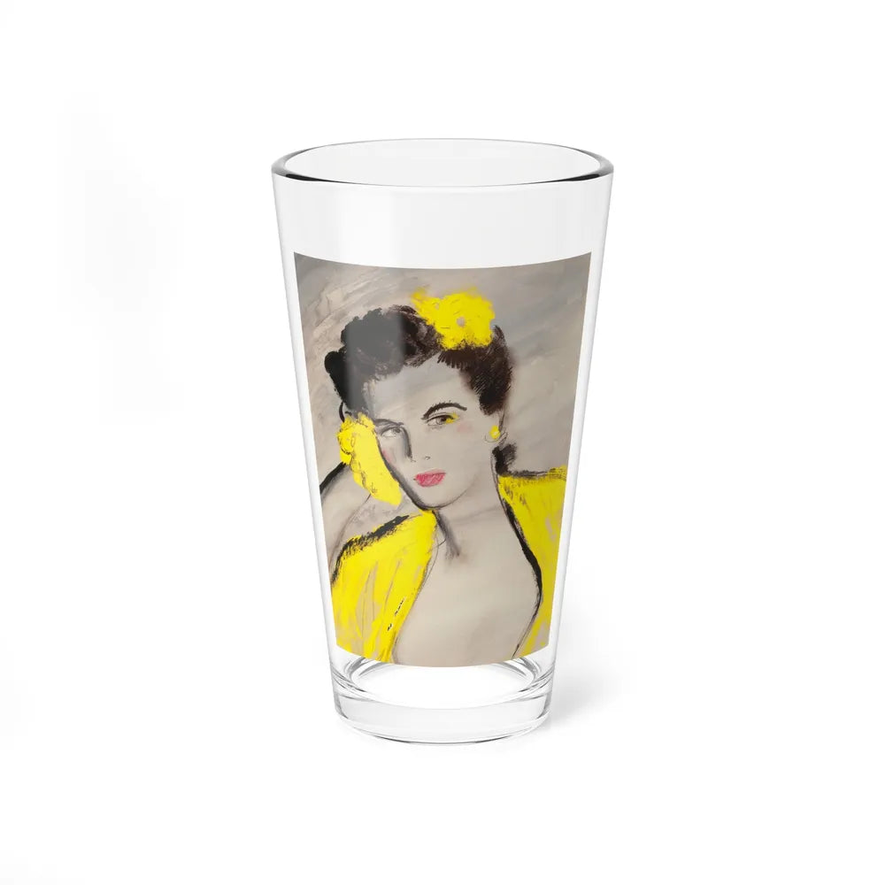 Lady in Yellow, circa 1970s - Pint Glass 16oz-16oz-Go Mug Yourself